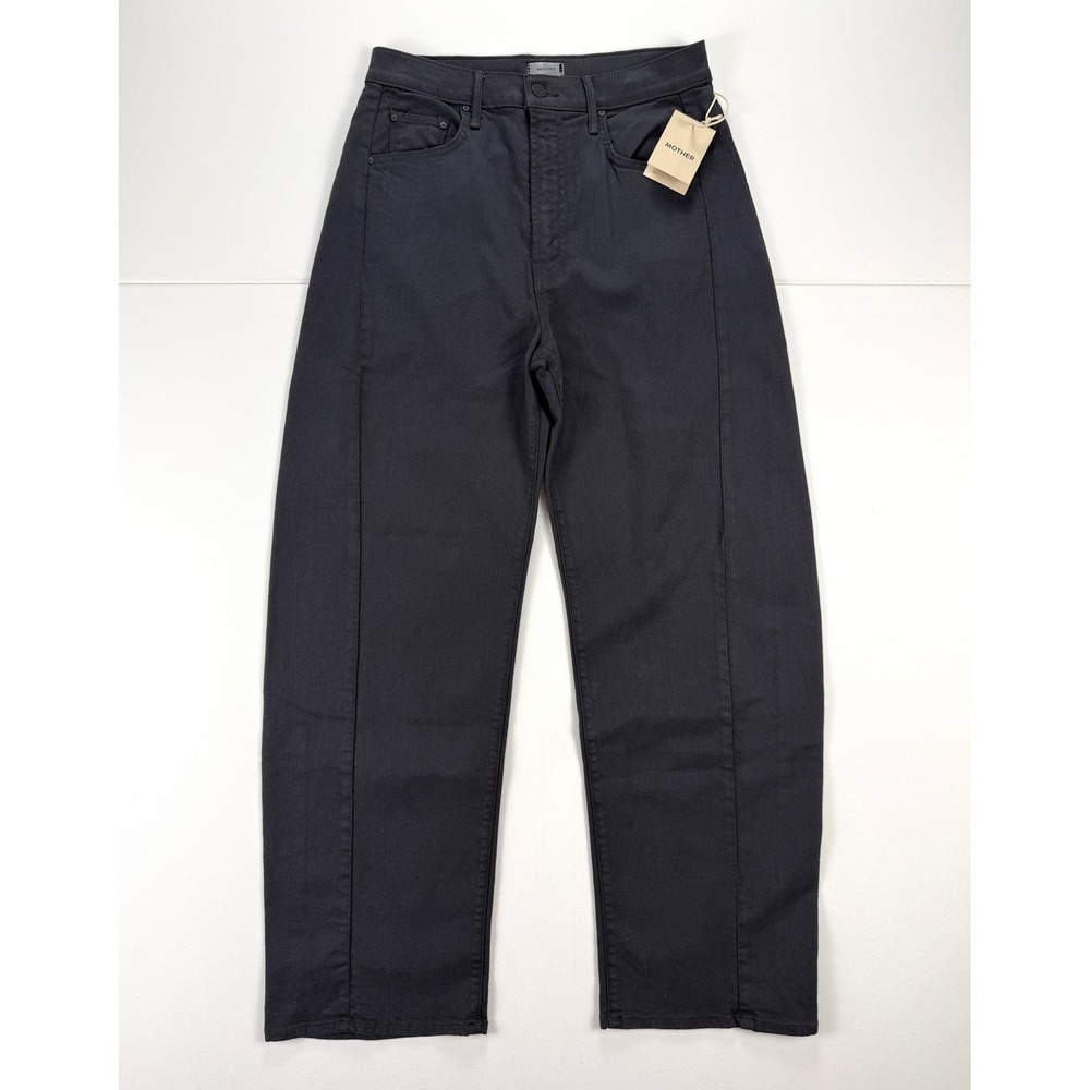 NWT MOTHER The Half Pipe Flood Jeans Womens 29 Faded Black High Rise Barrel 3085